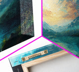 Painting Of a Cross And a Beautiful Landscape, Framed Canvas Print, Christian Wall Art