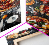 Italian Restaurant Wall Art, Retaurant Decor, Pizza Painting Canvas Print, Kitchen Wall Art, Kitchen Painting, Dining Room Decor
