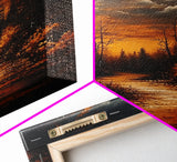 Full Moon Over The Haunted Forest, Framed Canvas Print, Wood Framed Wall Art, Dark Academia Witchy Decor, Moody Home Decor
