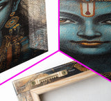 Madhubani Wall Art, Framed Canvas Print, Madhubani Style Decor, Madhubani Painting, Krishna Art