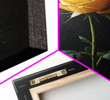 Realist Painting Print of a Yellow Rose, Framed Canvas, Wood Framed Art, Modern Farmhouse Decor, Rose Painting, Rose Art