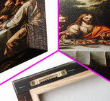 Last Supper Wall Art, Framed Canvas Print, Christmas Decor, Christian Decor, Oil Painting Of The Last Supper