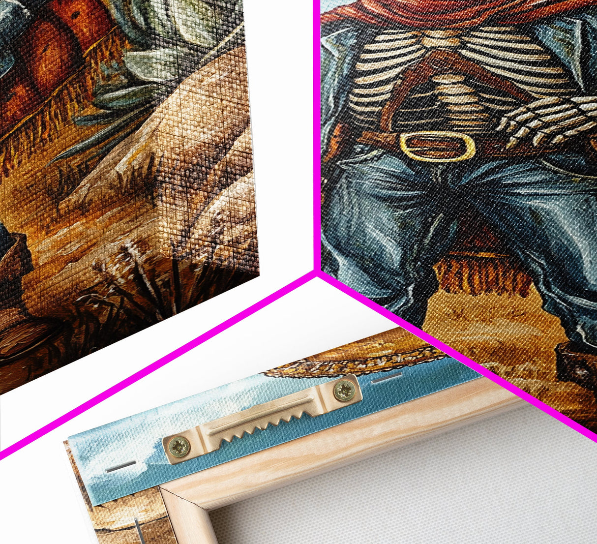 Skeleton Mariachi Chicano Art Canvas Print, Mexicano Wall Art, Tejano Wall Art, Mexicano Style Painting