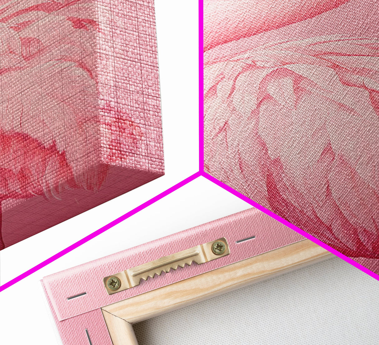 Pink Flamingo Painting Canvas Print, Flamingo Wall Art, Animals home Decor, Preppy Decor, Preppy Dorm Room Art, Preppy Decor, Girl Gift