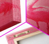 Preppy Pink Flamingo Painting Print, Trendy Wall Art, Animal Print, Framed Canvas Print, Wood Framed Art, Dorm Decor, Apartment Art