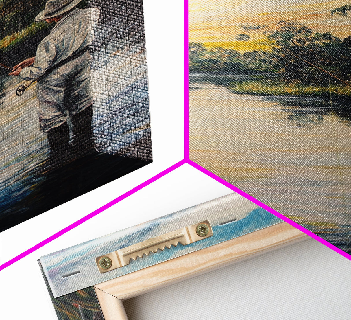 Fly Fishing Wall Art - Framed Canvas Print - Fly Fishing Painting, Fly Fishing Art, Gift Idea for Fisher, Fishing Gift Idea