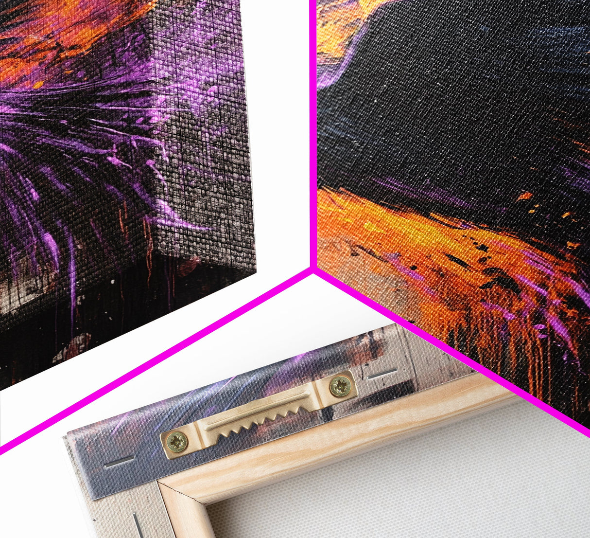 Purple Phoenix Painting Print, Framed Canvas Art, Grunge Decor, Punk Art, Wood Frame Canvas, Home Decor, Office Art
