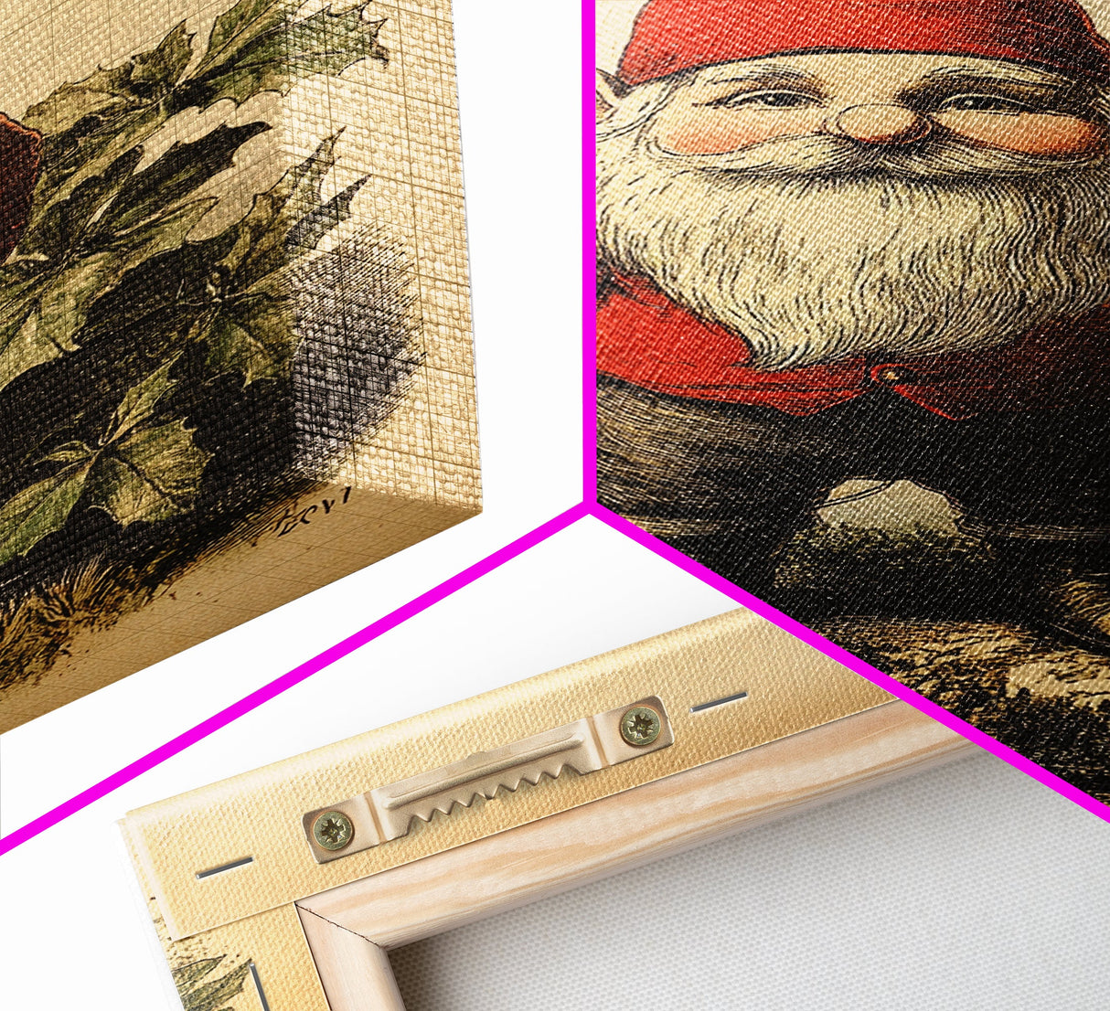 Painting of a Gnome Canvas Print - Framed Canvas - Minimalist Christmas Art - Boho Christmas Art - Rustic Christmas Art