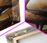Rustic Cabin Wall Art, Goose Painting Framed Canvas Print, Rustic Farmhouse Wall Art, Guest Room Decor, Traditional American Art