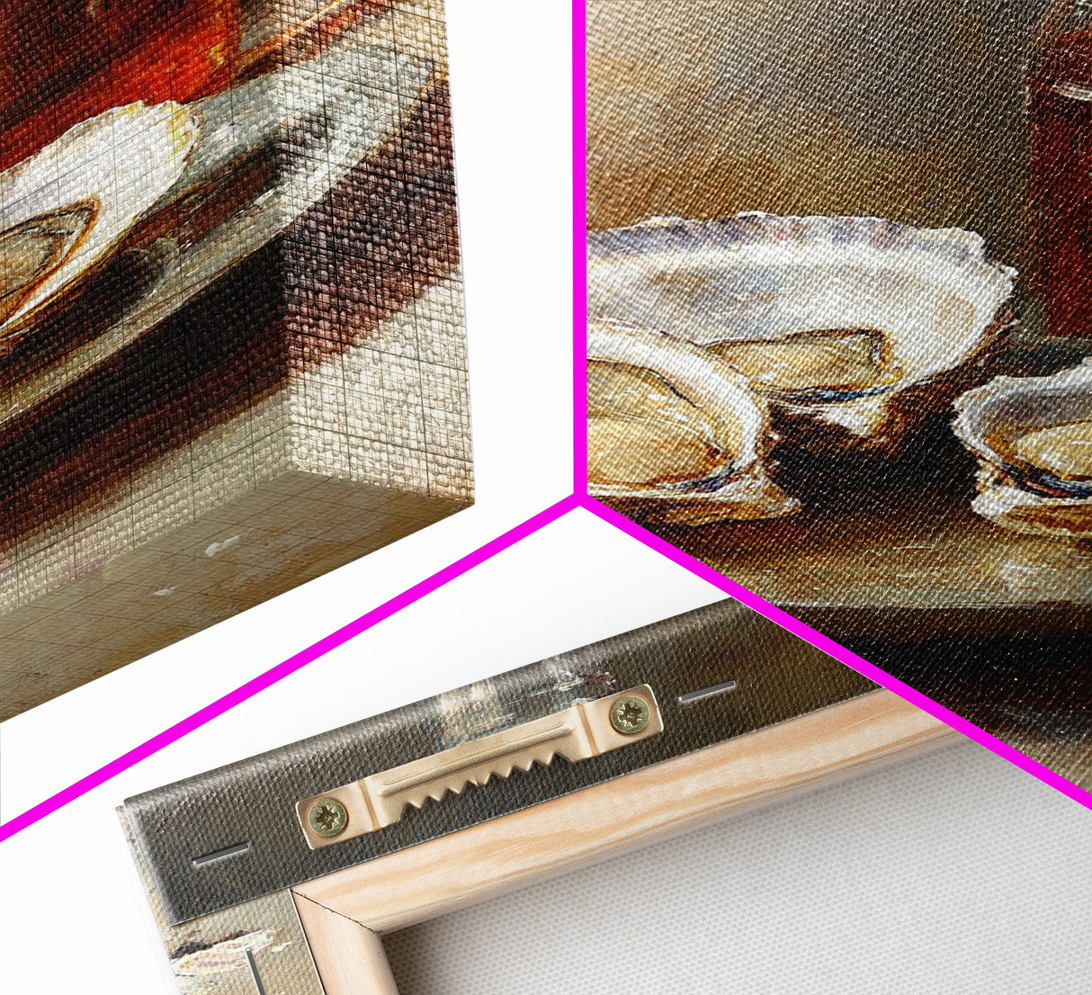 Retro Oysters Poster Canvas Print Kitchen Wall Art Oyster Kitchen Retro Food Art Coastal Seafood Bar Decor Cocktail Art