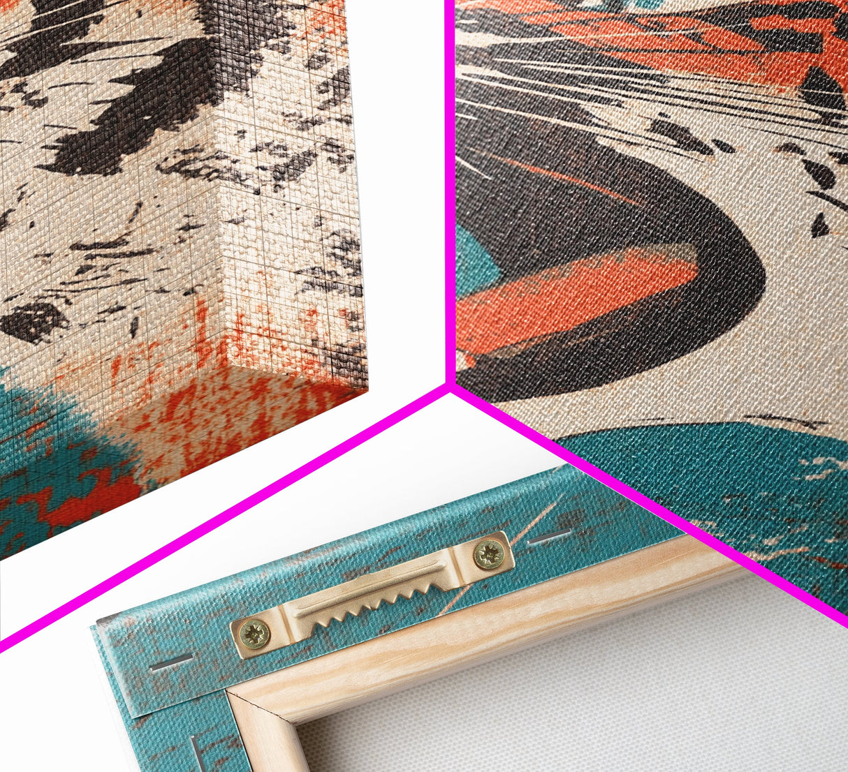 Tiger Roar Wabi Sabi Canvas Print, Wood Framed Wall Art, Japanese Style Art, Japanese Inspired Home Decor, Tiger Painting