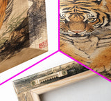 Animal Canvas Poster - Wild Animal Wall Art - Man Cave Canvas - Personalized Gift For Dad - Tiger Painting - Wabi Sabi Art - Framed Wall Art