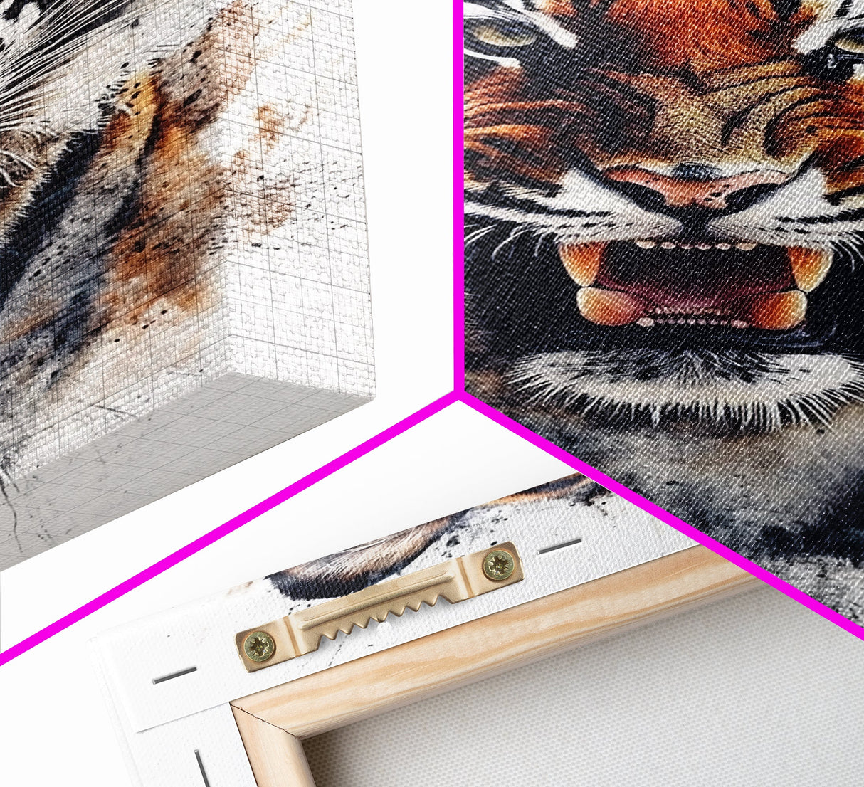 Tiger Canvas Print - Animal Canvas Art - Animal Canvas Art - Man Cave Art - Tiger Portrait - Tiger Painting - Man Cave Decoration - Gift For Him