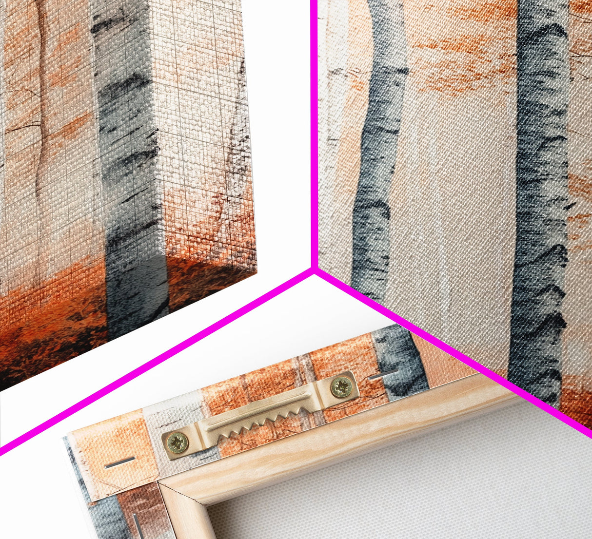 Original Birch Tree Forest Painting Print, Birch Tree Canvas Textured Wall Art Statement Living Room Wall Art Decor Designer Art Custom Art