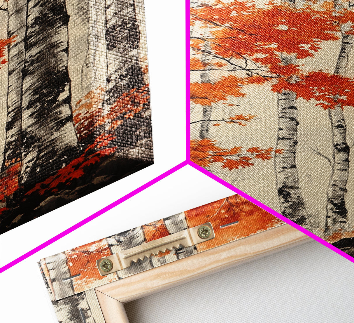 Birch Forest Art Print Autumn Aspen Trees Wall Art Birches Canvas Print Watercolor Landscape Colorado Art Neutral Fall Forest Painting