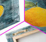 Vintage Lemon Still Life Painting Canvas Print, Framed Art Print Gallery Wall, Lemon Painting, Kitchen Art, Kitchen Food Wall Art