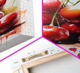 Cherry Wall Art Canvas Print, Cherry Painting, Kitchen Food Decor, Kitchen Wall Art, Original Cherry Painting, Home Decor For Kitchen
