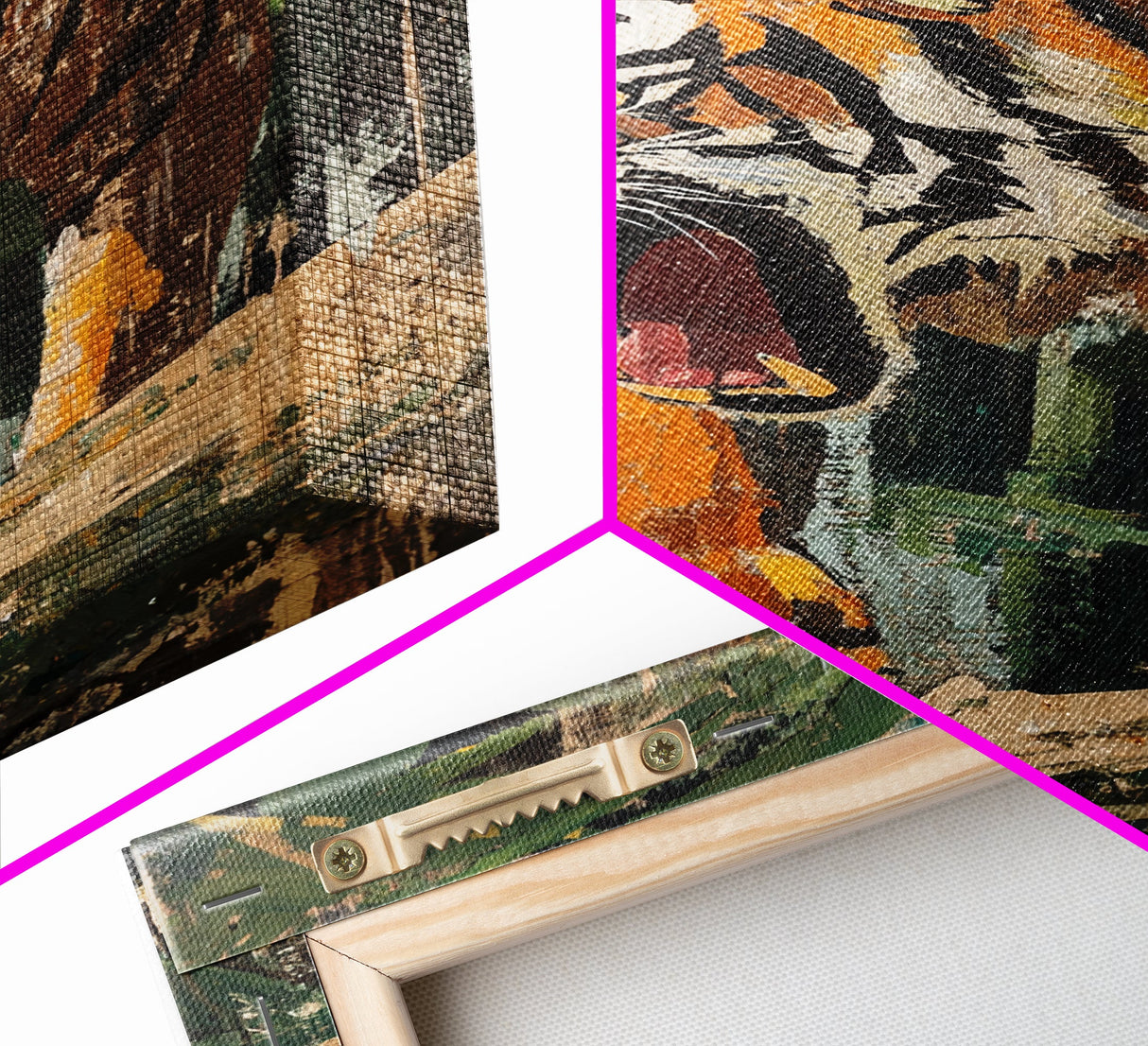 Retro Tiger Painting Canvas Print, Animal Print, Wall Art Home Decor, Tiger Wall Art