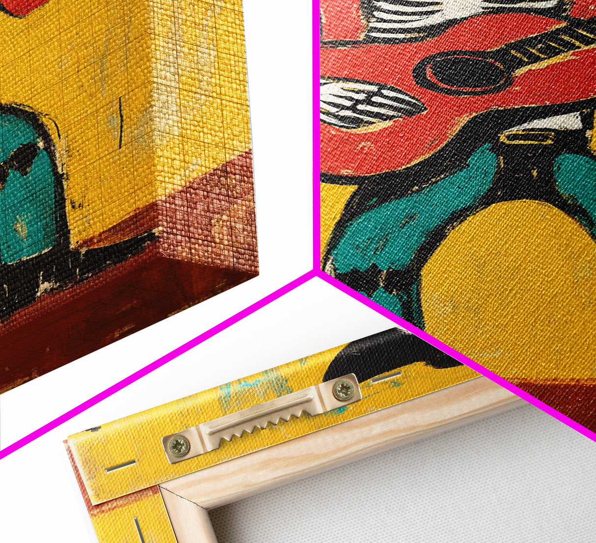Canvas Print Of a Cowboy Skeleton Guitarist, Mexicano Art, Chicano Art, Original Artwork, Vaquero Art