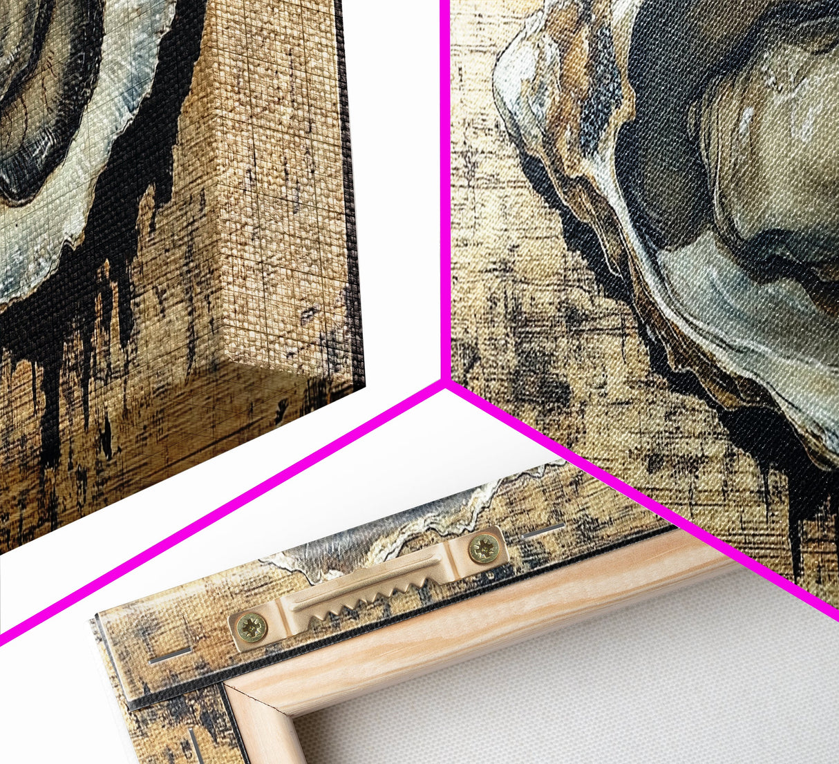 Extra Wide Panoramic Print of an Oyster, Wabi Sabi Minimalist Wall Art, Kitchen Home Decor, Kitchen Art, Wall Art for Dining Room