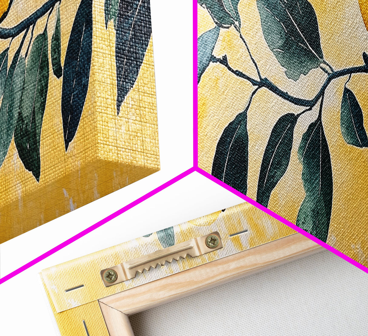 The Lemon Tree Framed Canvas Print, Horizontal Panoramic Wall Art, Kitchen Decor, Gift For Her, Lemon Tree Painting Wall Art
