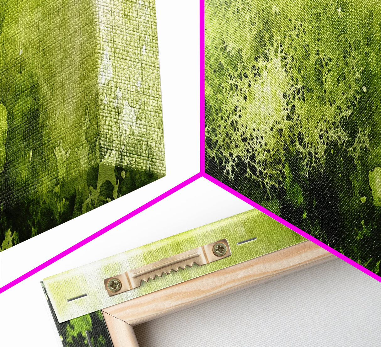 Moss Wall Art - Panoramic Canvas Print - Watercolor Painting of Green Moss