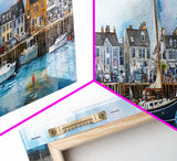 Nantucket Massachusetts Wall Art Framed Canvas Print, Nantucket Painting, Nantucket Nautical Decor, Nautical Landscape Painting