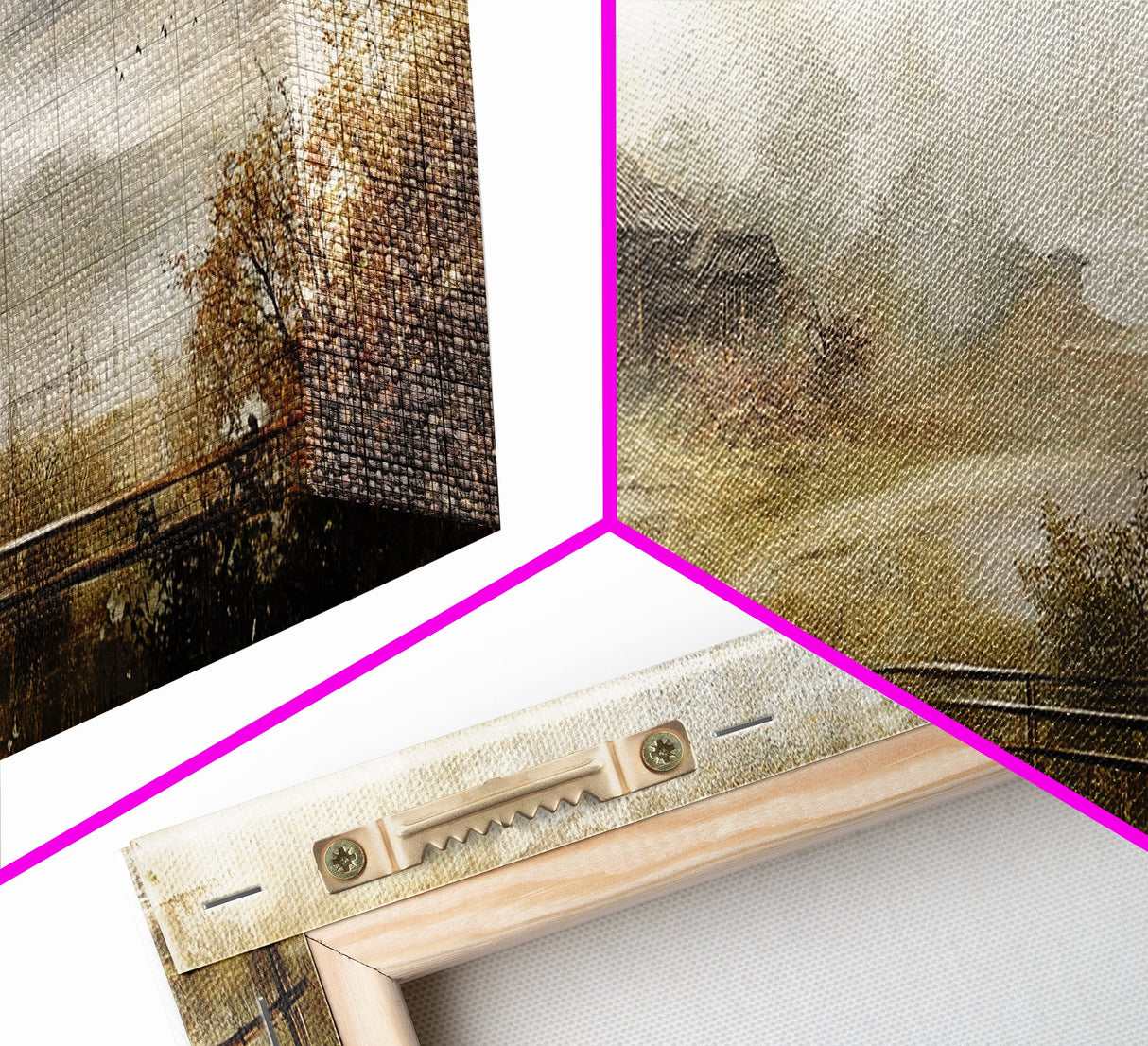 Retro Landscape Print - Landscape Painting - Wabi Sabi Panoramic Wall Art - Minimalist Home Decor - Ancient Japan Landscape Painting
