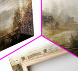 Retro Landscape Print - Landscape Painting - Wabi Sabi Panoramic Wall Art - Minimalist Home Decor - Ancient Japan Landscape Painting