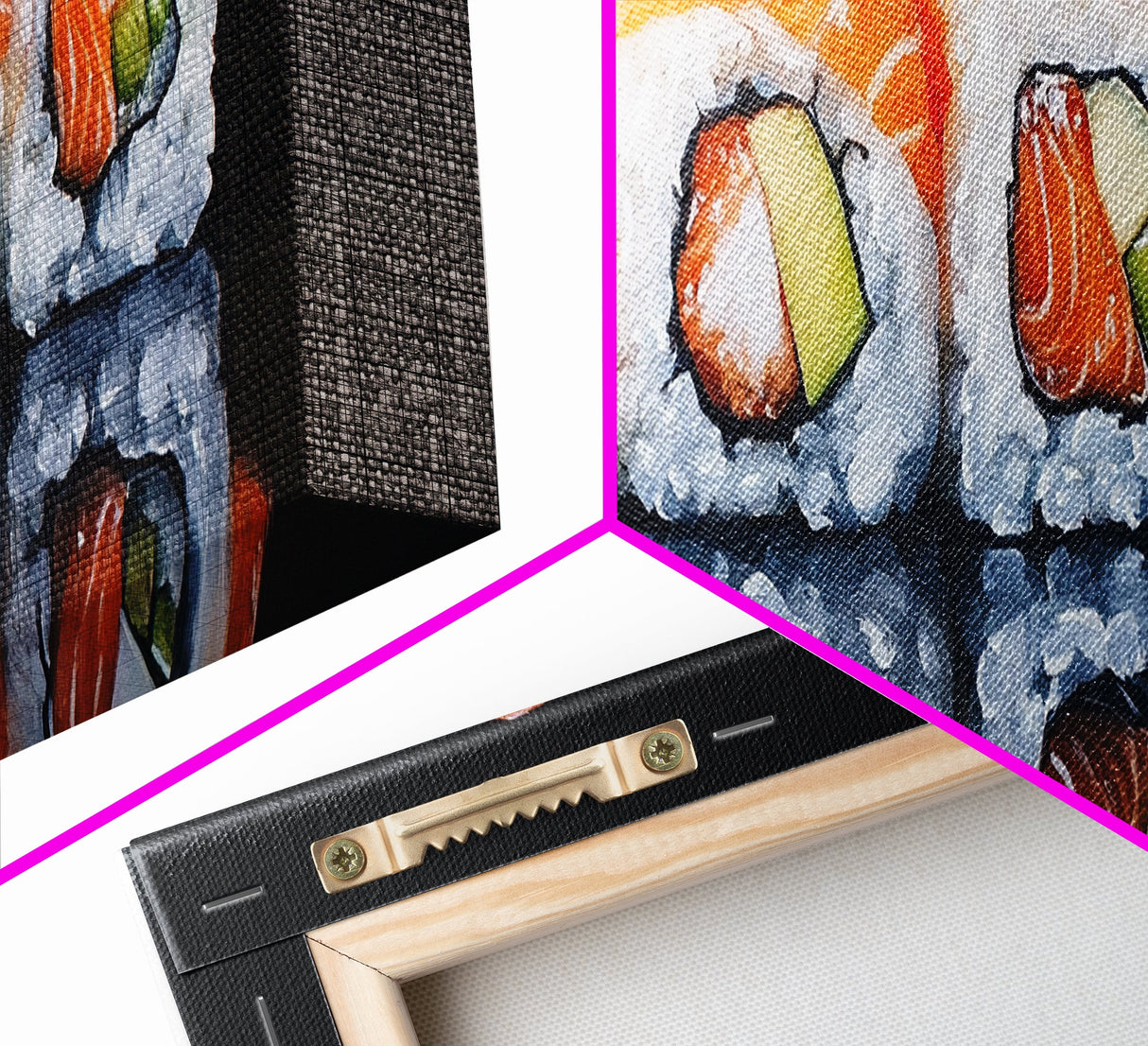 Kitchen Wall Art Home Decor, Dining Room Art, Painting of Sushi Canvas Print, Modern Art, Eclectic Kitchen Decor, Modern Kitchen