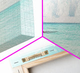 Panoramic Beach Photography Style Canvas Print, Beach House Wall Art, Beach Painting Print, Nautical Decor, Seascape Painting, Boho Art