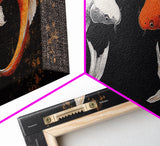 Koi Fish Infinite Sign Framed Canvas Print Ready To Hang, Wabi Sabi Home Decor, Panoramic Extra Wide Art, 20 x 60 Wall Art