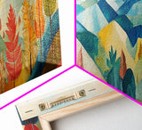 Abstract Fall Panoramic Landscape Painting Print, Framed Wall Art, Canvas Print, Living Room Art, Horizontal Wall Art, Fall Centerpiece