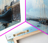 Morro Bay Panoramic Print, Nautical Landscape Painting, Canvas Print, Seascape Panoramic Painting, Seascape Landscape Wall Art Home Decor