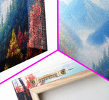 River Forest Landscape Wall Art on Canvas, Panoramic Smoky Mountains Canvas Wall Art, Framed or Unframed, Ready To Ship Horizontal Art