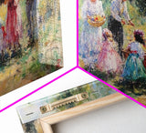 Victorian Summer - Framed Canvas Print - Victorian Style Oil Painting Of a Summer Party