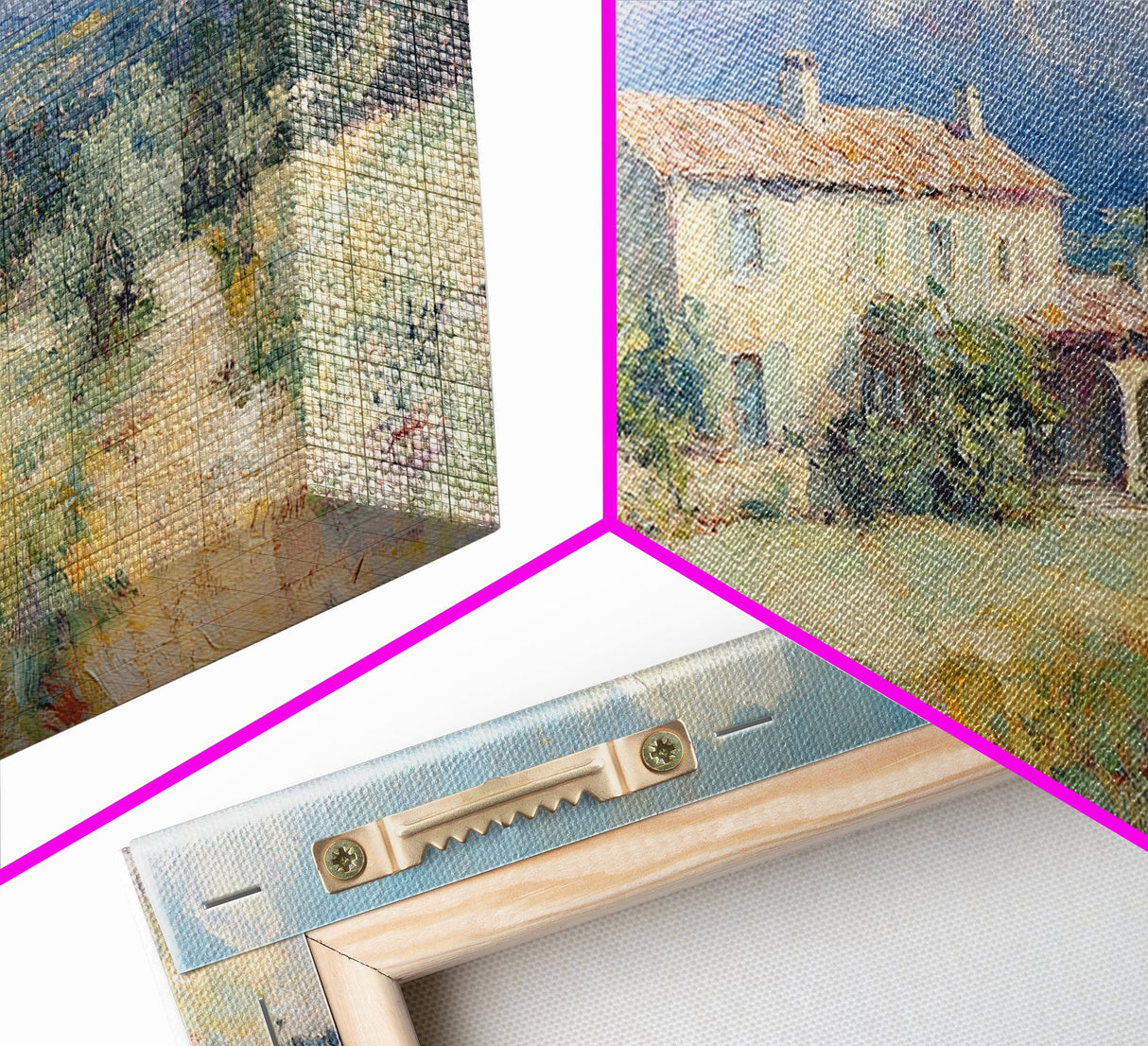 Whimsical Modern Art, Framed Canvas Print, Oil Painting of a Chalet, Kitsch Home Decor, Original Oil Painting, Victorian Painting