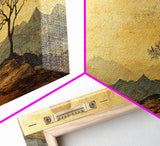 Wabi Sabi Landscape Painting Print - Framed Canvas - Vintage Landscape Painting