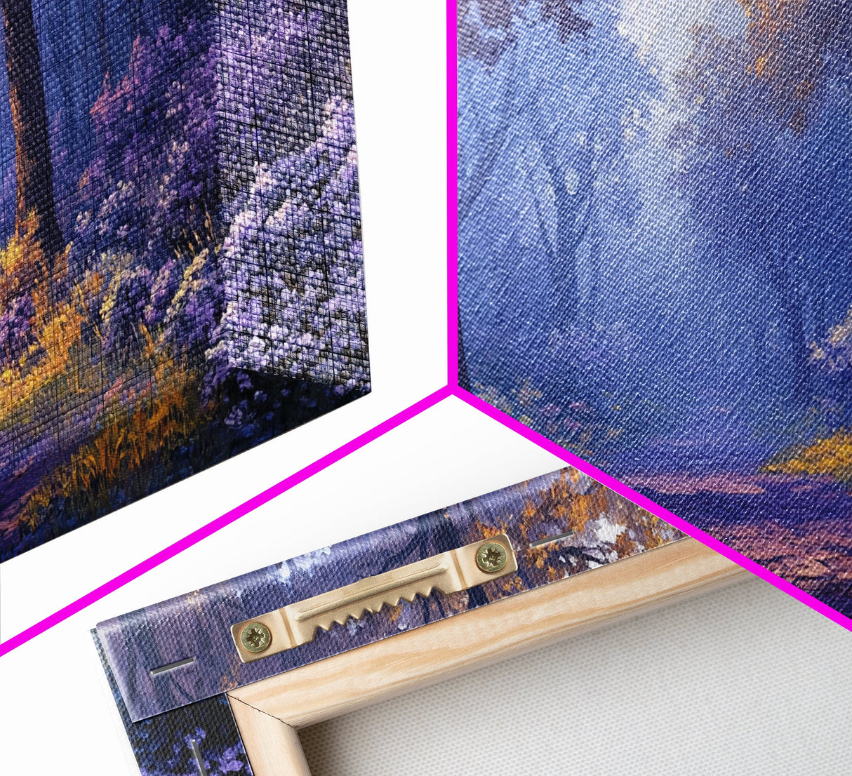 The Path Through The Forest, Framed Canvas Print, Fantasy Landscape Painting, Wood Framed Home Decor, Above Sofa Living Room Wall Art