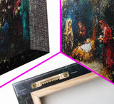 Modern Abstract Oil Painting Print of Nativity - Framed Canvas Print - Christrmas Art - Christian Wall Art - Christmas Home Decor