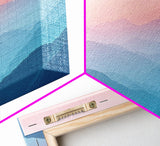Vaporwave Landscape Painting Print of The Blue Ridge Mountains, Framed Canvas Print, Foggy Mountain Landscape Painting, Ready To Hang Art