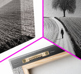 Black and White Photography Style Print - Framed Canvas Print - Subdued Home Decor - Ready to Hang Wall Art - Centerpiece Wall Art