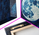 Abstract Oil Painting Print Of The Full Moon - Framed Canvas Print - Ready To Hang - Full Moon Art - Witchy Decor - Full Moon Painting
