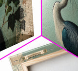 Funky Painting Print of a Blue Heron, Framed Canvas Print, Ready To Hang Wall Art, Great Blue Heron, Extra Large Bird Picture Painting