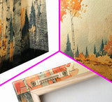 Birch Tree Landscape Painting Print, Accent Piece, Accent Wall Art, Autumn Landscape Canvas Print, Birch Forest Art, Watercolor Birches