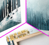 Birch Tree Forest in Winter Framed Canvas Print Ready To Hang Wall Decor, Winter Art, Winter Decor, Birch Painting, Aspen Trees Forest Art