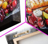 Kitchen Wall Art, Painting of a Charcuterie Board, Kitchen Decor, Modern Art, Food Still Life, Food Oil Painting, Kitchen Painting