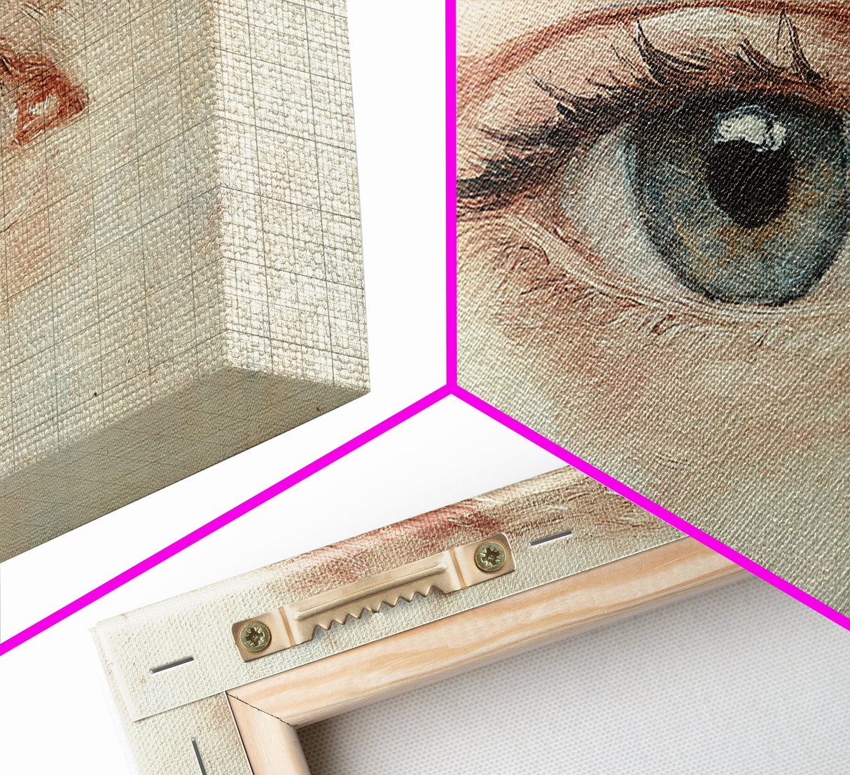 Closeup Study of an Eye Framed Canvas Print, Eye Oil Painting, Whimsical Home Decor, Paint of a Blue Human Eye