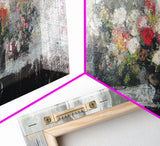 Canvas Print Oil Painting Still Life of Flowers, Wood Framed Art, Whimsical Home Decor, Floral Oil Painting, Flower Painting, Still Life Art