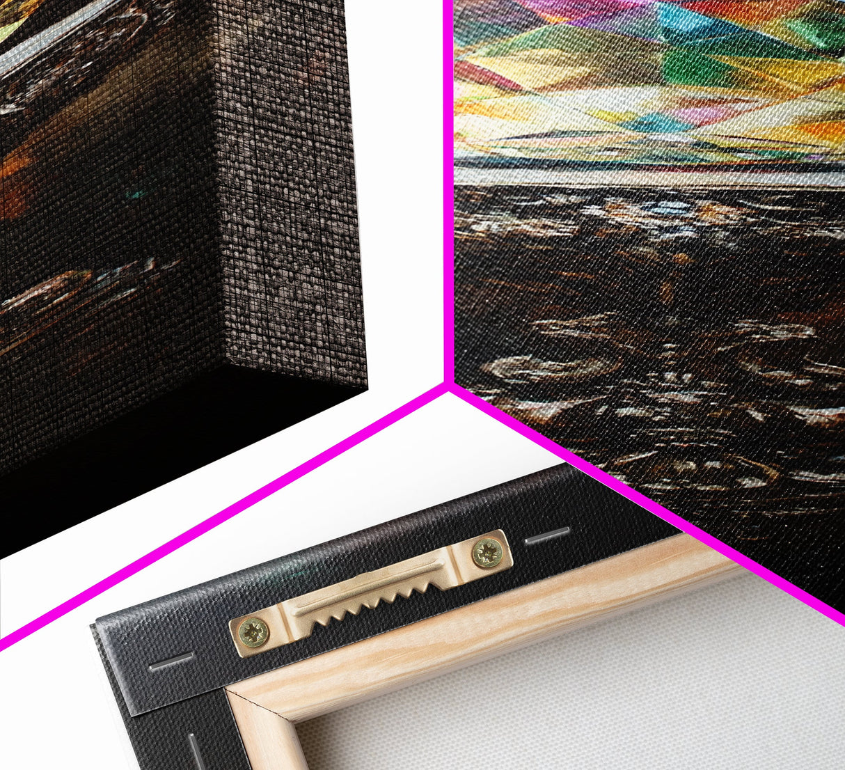 Faceted Crystal on Pedestal Canvas Print Gemstone Painting Sacred Geometry Art Original Artwork Above Couch Decor